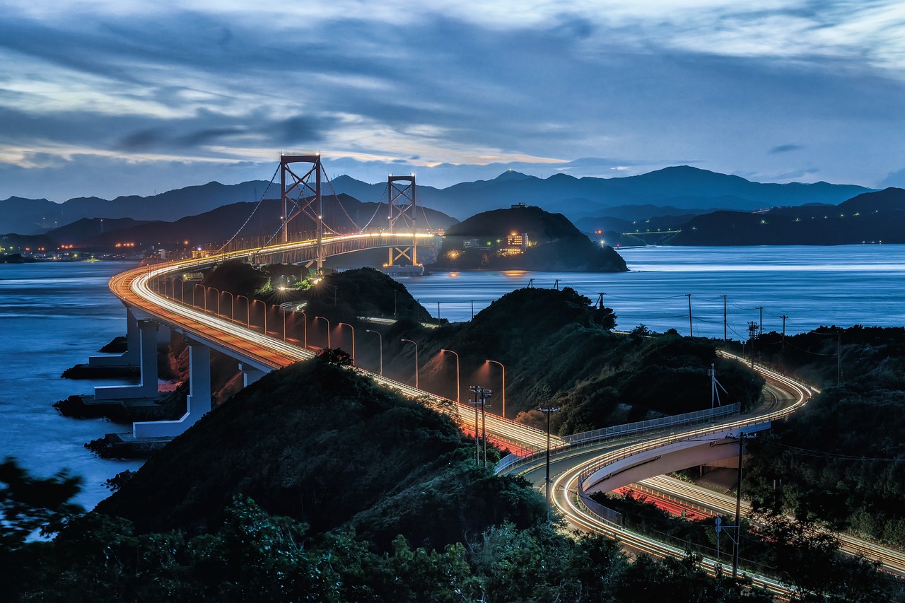 landscape, evening, onaruto bridge