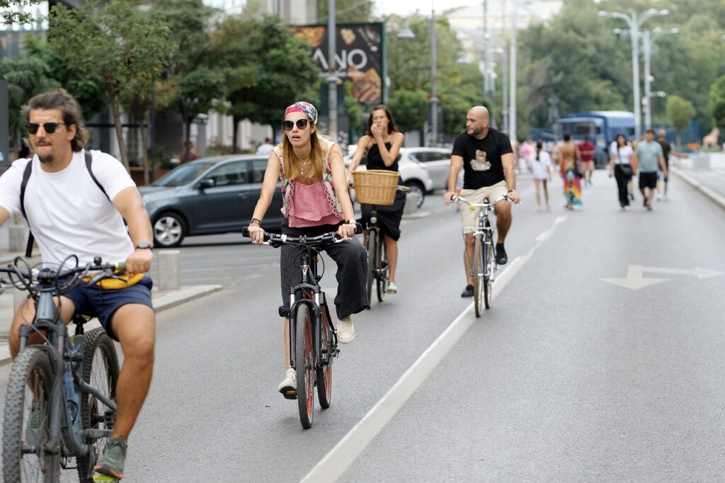 people, cyclists, biker