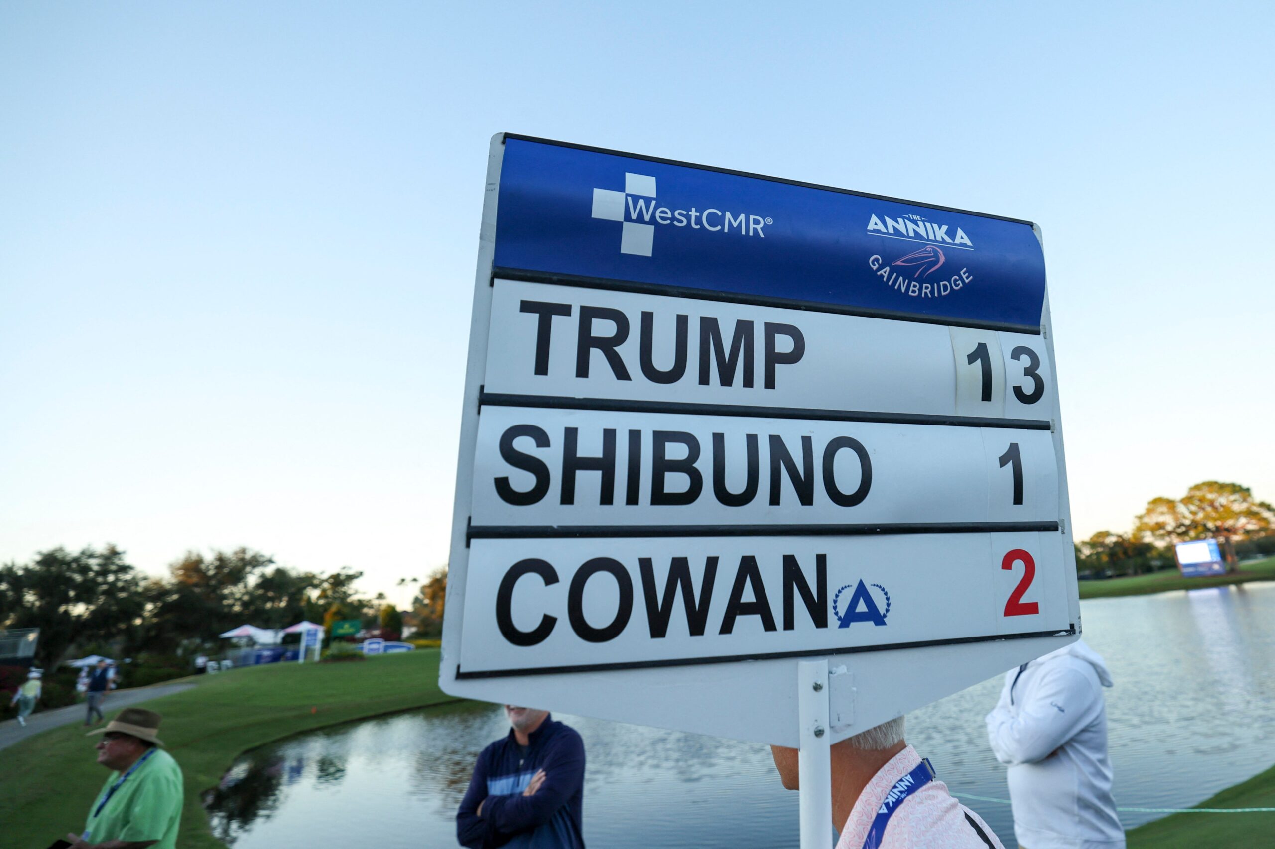 Kai Trump, the youngest player in the field, made a slow start on professional debut