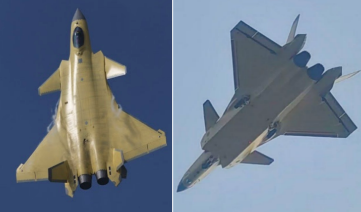 J-20 Fighters with Interim WS-10C (left) and WS-15 Engines